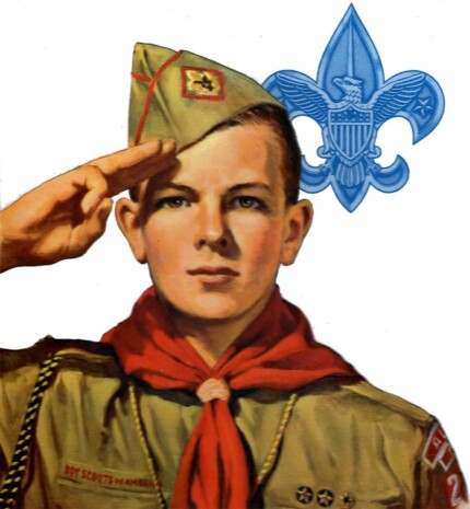 boy scout salute sticker
