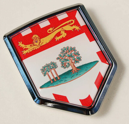 Canada Prince Edward Island Flag Crest Chrome Emblem Decal