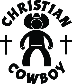 christian COWBOY die cut sticker