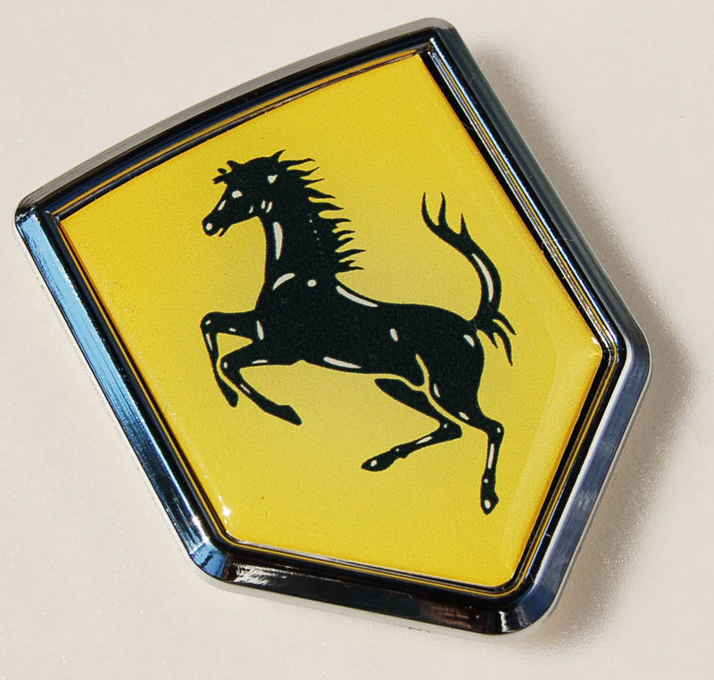 Ferrari Flag Crest Car Chrome Emblem 3D Decal Sticker - Pro Sport Stickers