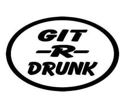 Git-R-Drunk-Hillbilly-Redneck-Vinyl-Decal-Sticker OVAL B&W