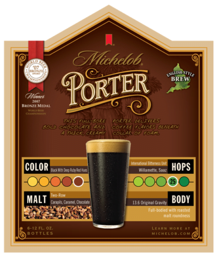 Michelob Porter End Panel Decal