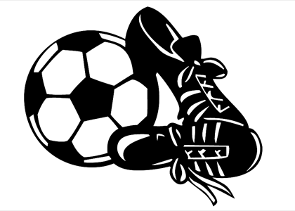Soccer Ball and Shoes Adhesive Vinyl Decal