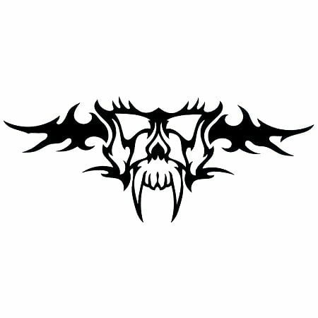 Skull with Fangs Tribal Decal