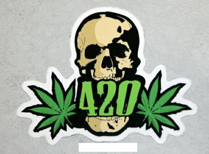420 skull sticker