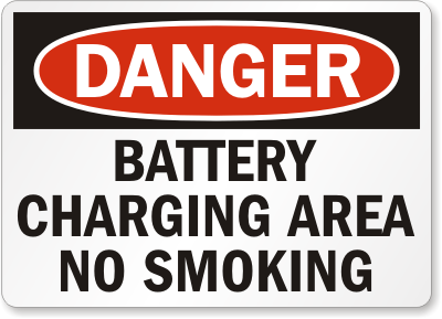 Battery Charging Danger Signs and Labels 04