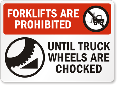 Chock Wheel Signs and Labels 26