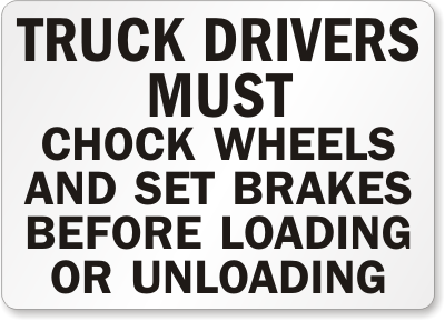 Chock Wheel Signs and Labels 32