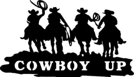 Cowboys up on Horses Stickers