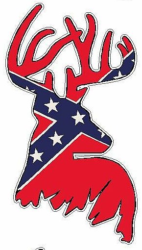 Deer Head Decal 44 - Flag Rebel