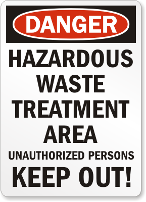 Hazardous Waste Danger Sign 5