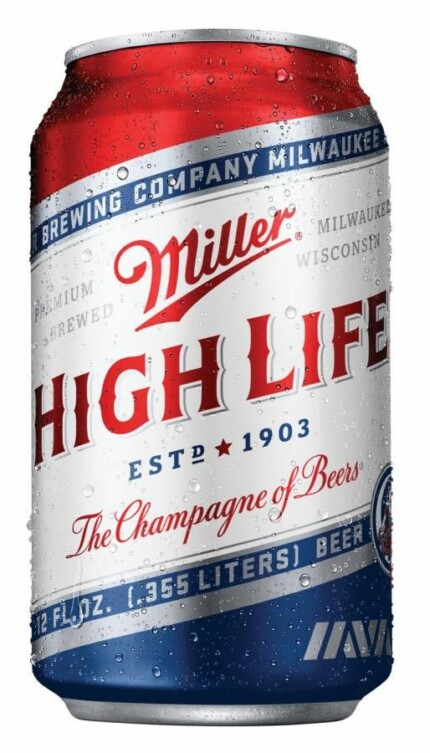 Miller Beer Can Shaped Sticker RWB