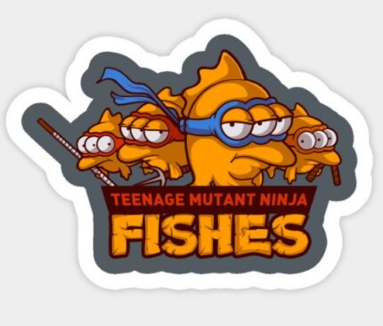 SIMPSON Teenage mutant ninja fishes Sticker