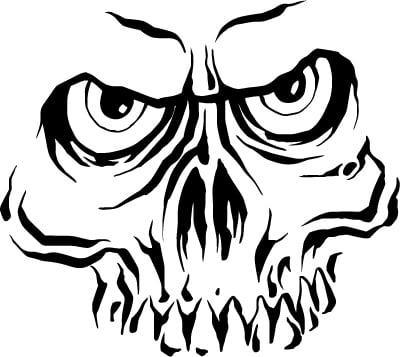 Skull Decal Sticker 02b