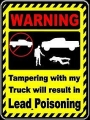 Tampering with My Truck Funny Warning Sticker Set