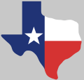 Texas Shaped Texas Flag Sticker