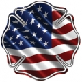 United States Wavy Flag EMT Maltese Cross Logo Decal