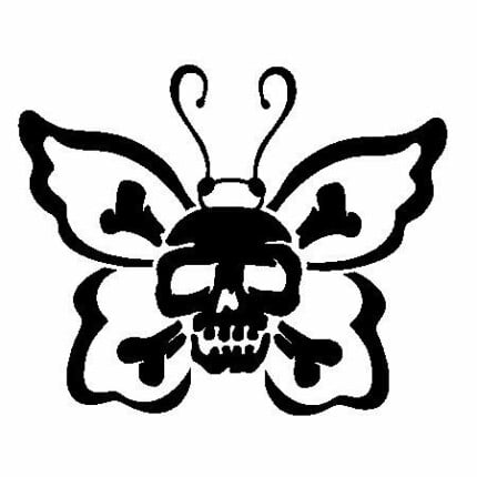 Butterfly Skull Decal