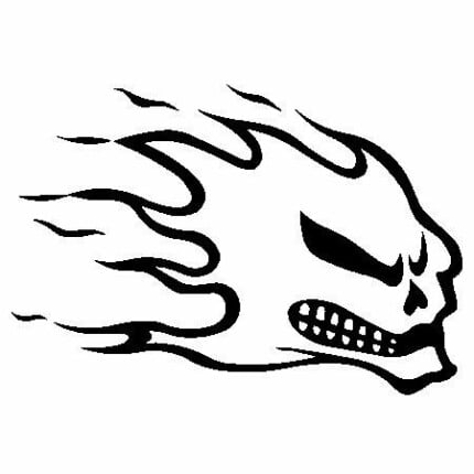 Flaming Skull 9 Decal