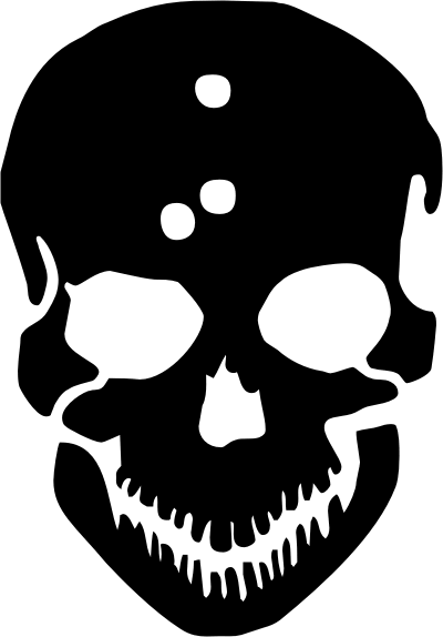 Skull with Bullet Holes Decal