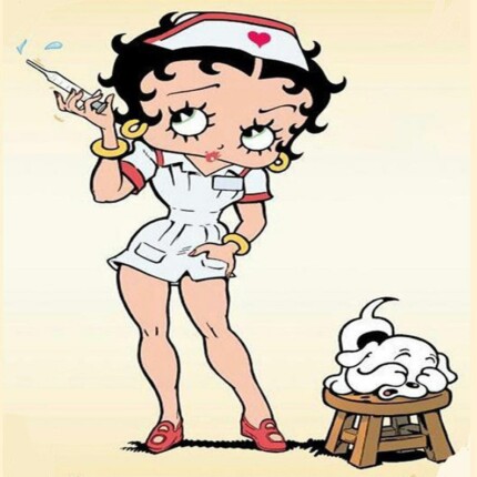 BOGO Betty Boop Nurse With Puppy Sticker