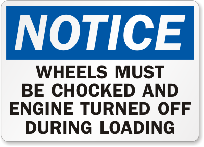Chock Wheel Signs and Labels 37