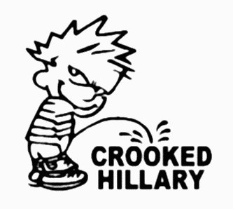 Crooked Hillary peeon decal