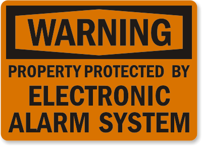 Electronic Alarm Warning Sign
