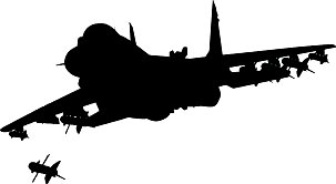 Fighter Jet Bomb Silhouette Sticker