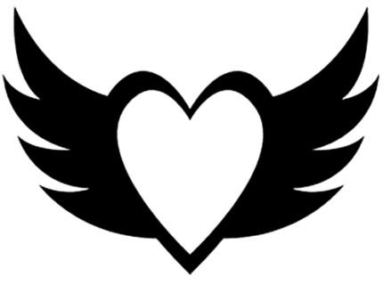 Heart with Wings Diecut Vinyl Decal