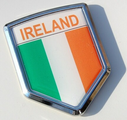 Ireland Decal Irish Flag Crest Car Chrome Emblem Sticker