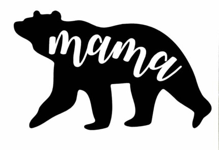 MOMMA BEAR CHICK DECAL BEAR SHAPE