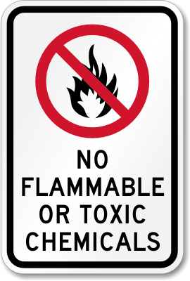 No Flammable Aluminum Sign