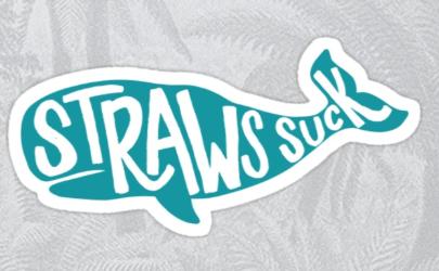 No More Plastic Straws Straws Suck Whale Sticker