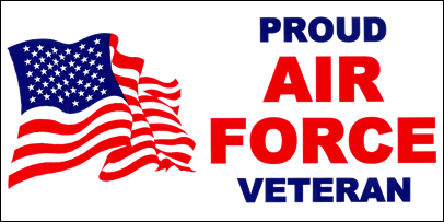 Proud Service AIR FORCE Veteran Rectangular Full Color Bumper Sticker