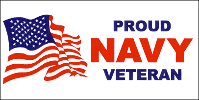 Proud Service NAVY Veteran Rectangular Full Color Bumper Sticker