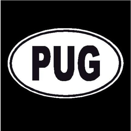 Pug Oval Dog Decal