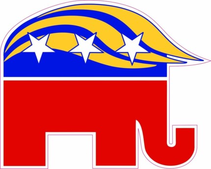 republican trump hair elephant sticker