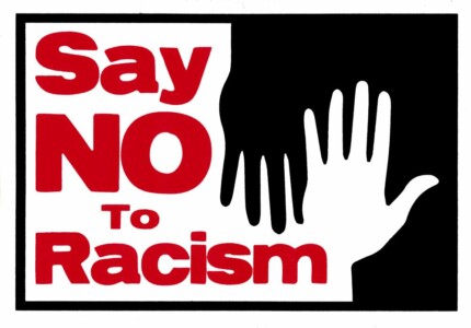 say no to racism sticker
