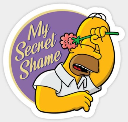 Simpson HOMER My Secret Shame Sticker