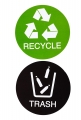 trash recycle sticker set of 2