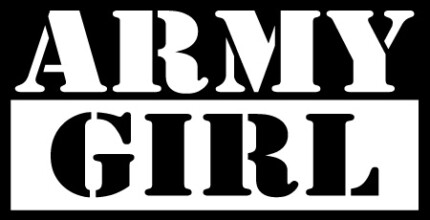 Army Girl B&W Sticker