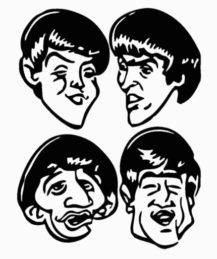 Beatles Decal Faces