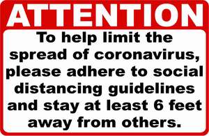 COVID - 19 Attention limit the spread of coronovirus STICKER