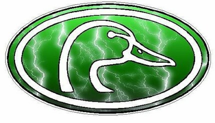 Duck Hunting Oval Decal 66 - Lightning Green