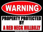 Hillbilly-Redneck Funny-Warning-Sign Sticker