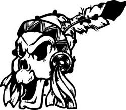 Indian Skull Decal 2