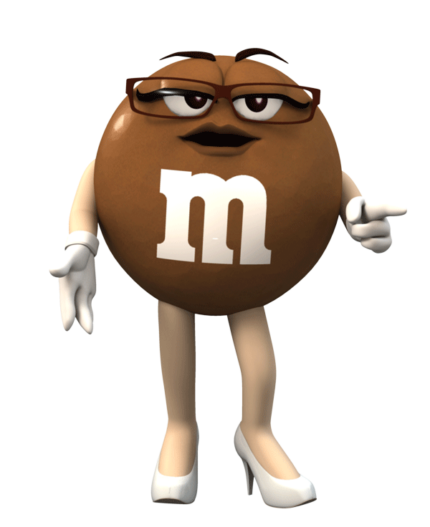m&m sexy brown lady sticker