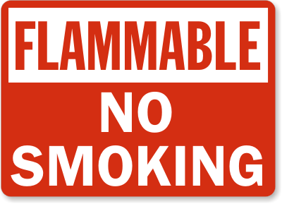 No Smoking Flammable Sign 2