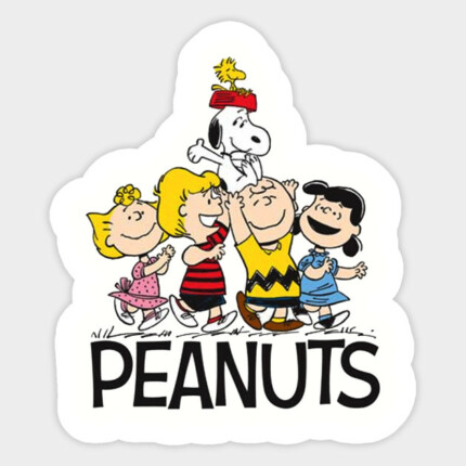PEANUTS GANG WITH TEXT STICKER